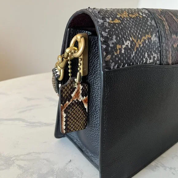 SOLD Coach 1941 Large Tabby Exotic Snakeskin Shoulder Bag w Leather Crossbody - Picture 6 of 16